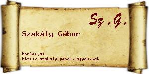 Szakály Gábor névjegykártya